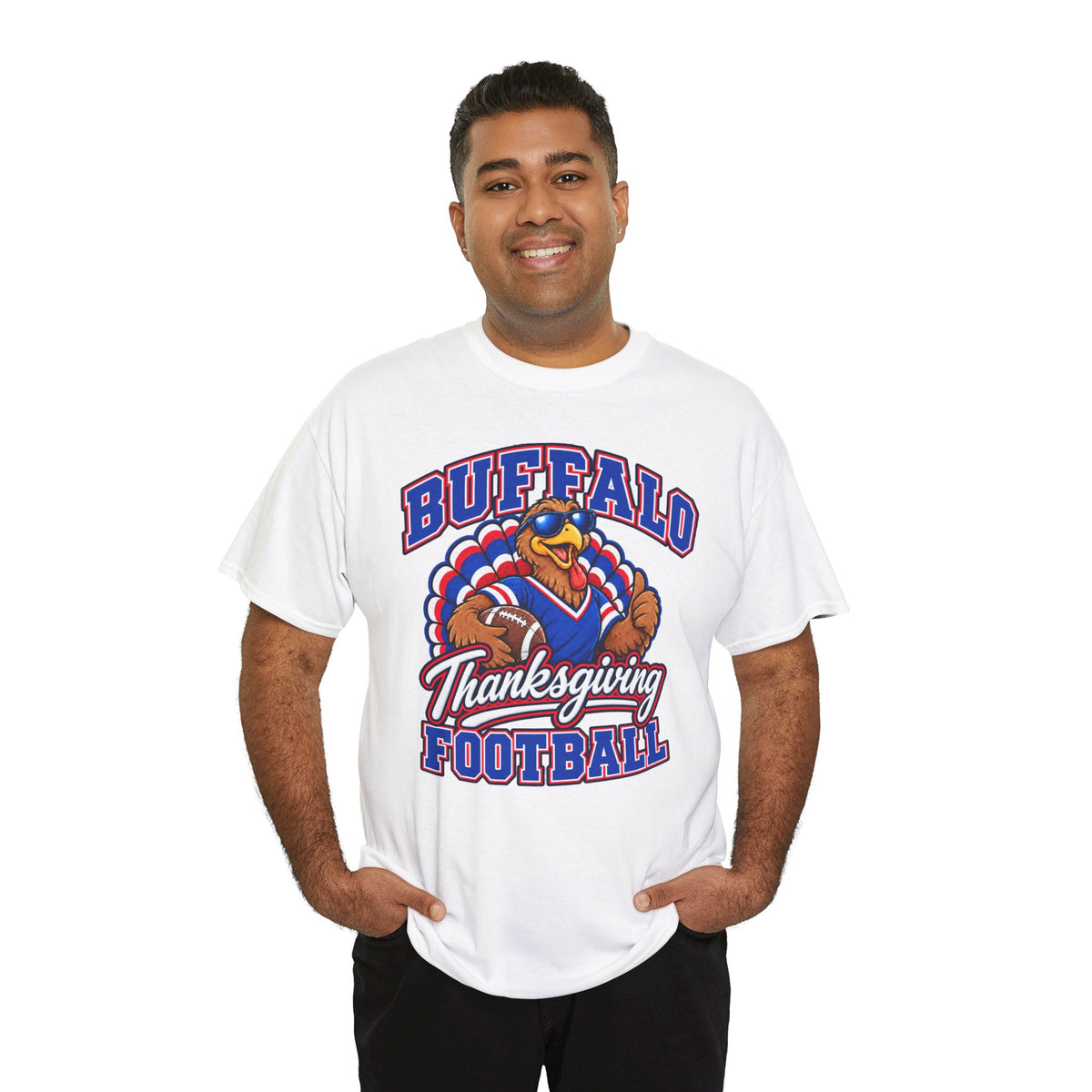 Buffalo Thanksgiving Football T-Shirt — Turkey Mascot Game Day Tee