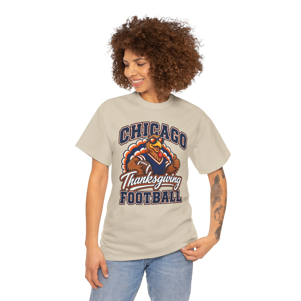 Chicago Thanksgiving Football T-Shirt — Turkey Mascot Game Day Tee