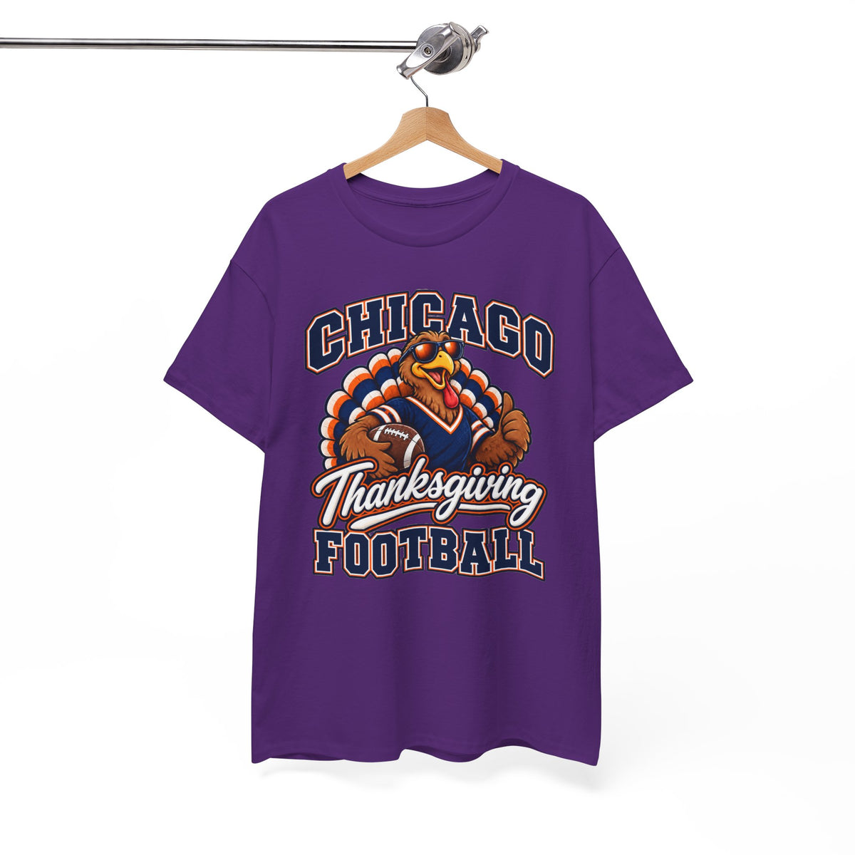 Chicago Thanksgiving Football T-Shirt — Turkey Mascot Game Day Tee