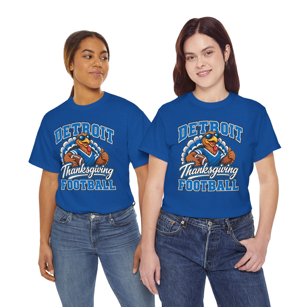 Detroit Thanksgiving Football Tee — Turkey Mascot Game Day Shirt