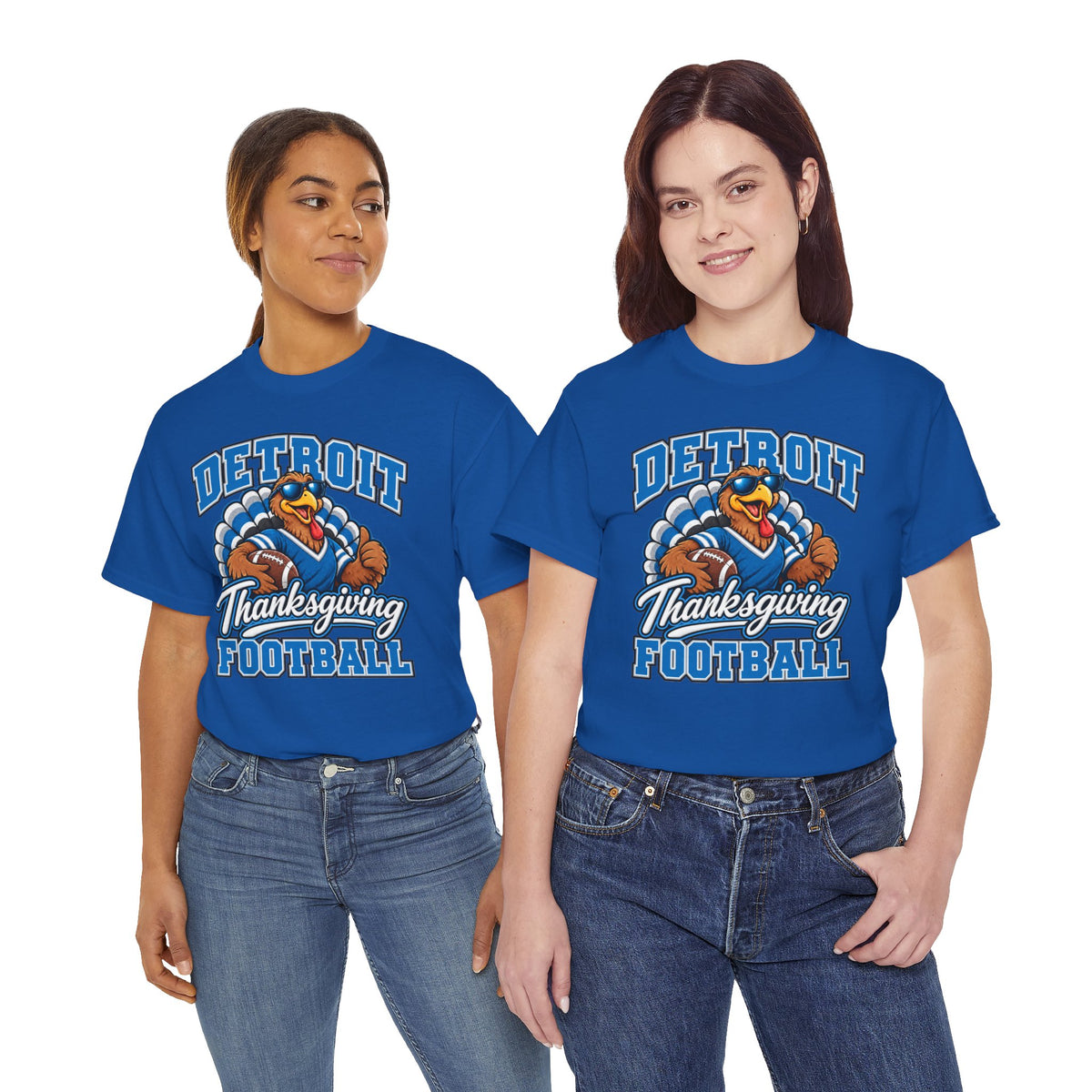 Detroit Thanksgiving Football Tee — Turkey Mascot Game Day Shirt