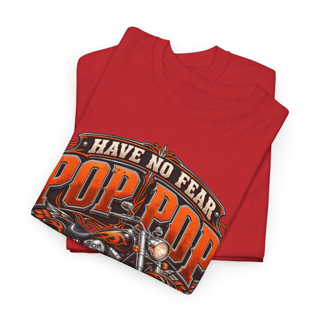 Pop Pop Is Here Motorcycle Dad T-Shirt