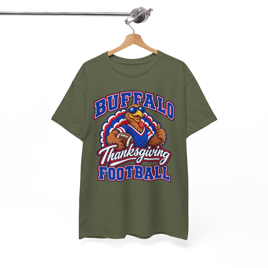 Buffalo Thanksgiving Football T-Shirt — Turkey Mascot Game Day Tee