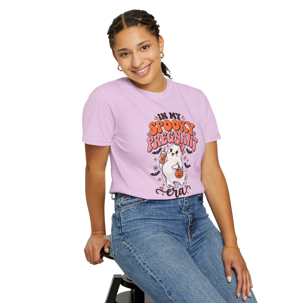 Pregnant Halloween T-Shirt — "In My Spooky Pregnant Era" Cute Ghost Maternity Tee