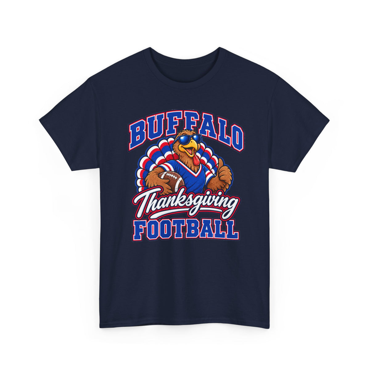 Buffalo Thanksgiving Football T-Shirt — Turkey Mascot Game Day Tee