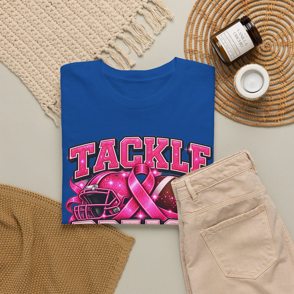 T-Shirt — "Tackle Breast Cancer" Pink Football Awareness Tee
