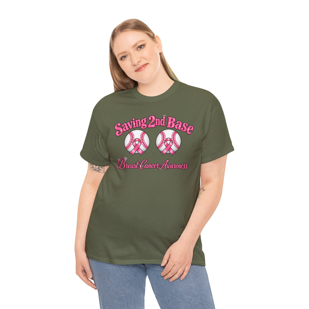 Saving 2nd Base Breast Cancer Awareness T-Shirt