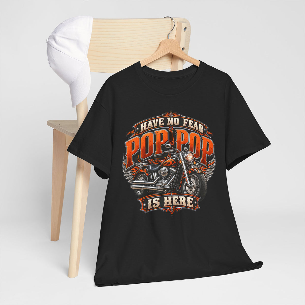 Pop Pop Is Here Motorcycle Dad T-Shirt