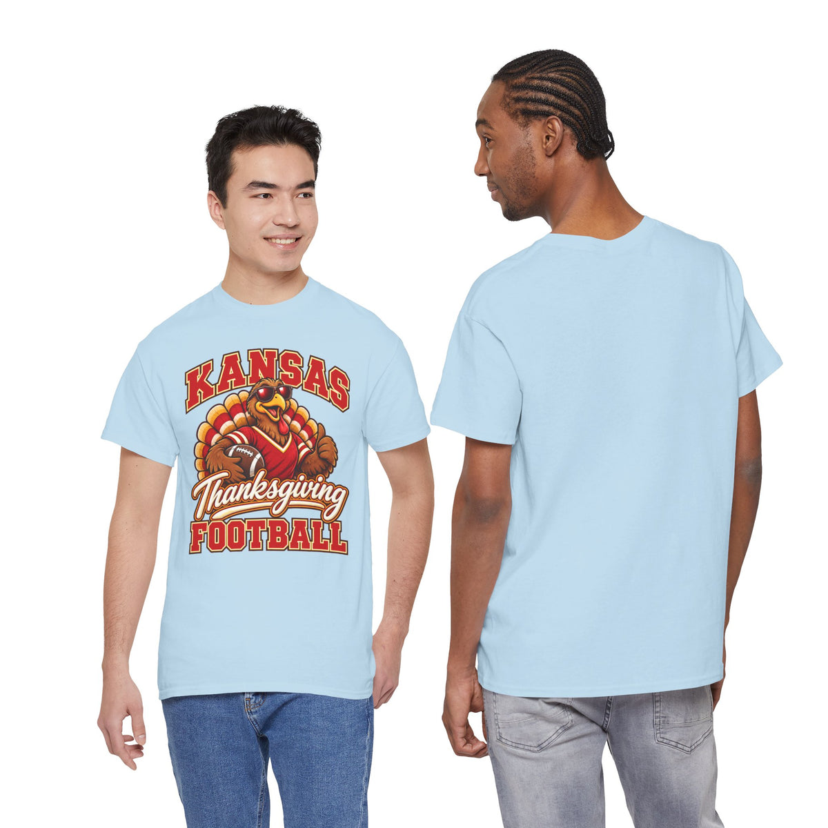 Kansas Thanksgiving Football T‑Shirt — Turkey Mascot Holiday Game Tee