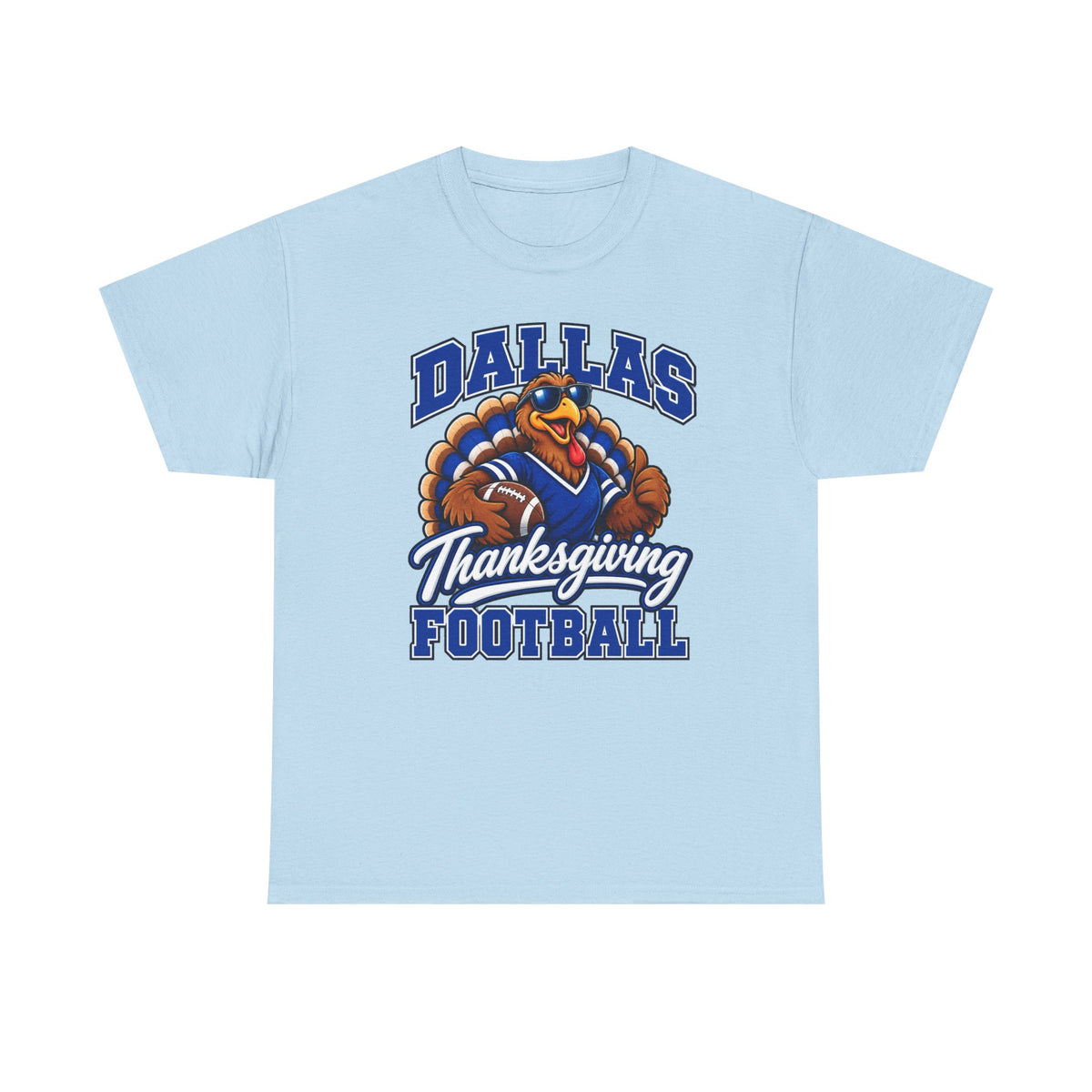 Dallas Thanksgiving Football T-Shirt — Turkey Mascot Game Day Tee