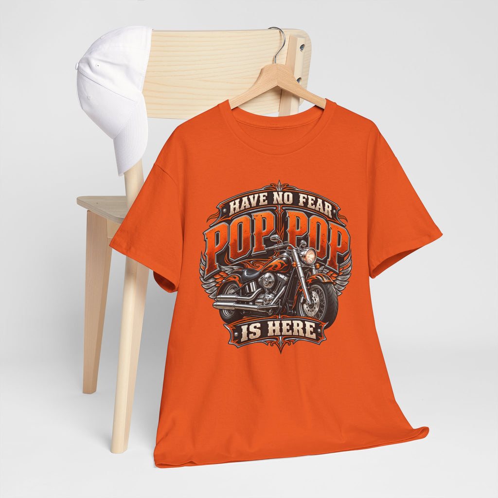 Pop Pop Is Here Motorcycle Dad T-Shirt