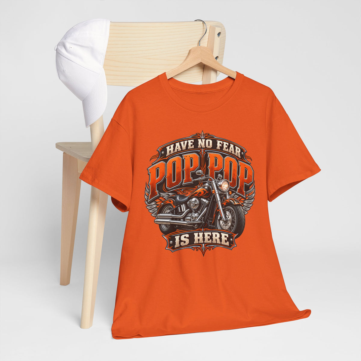 Pop Pop Is Here Motorcycle Dad T-Shirt