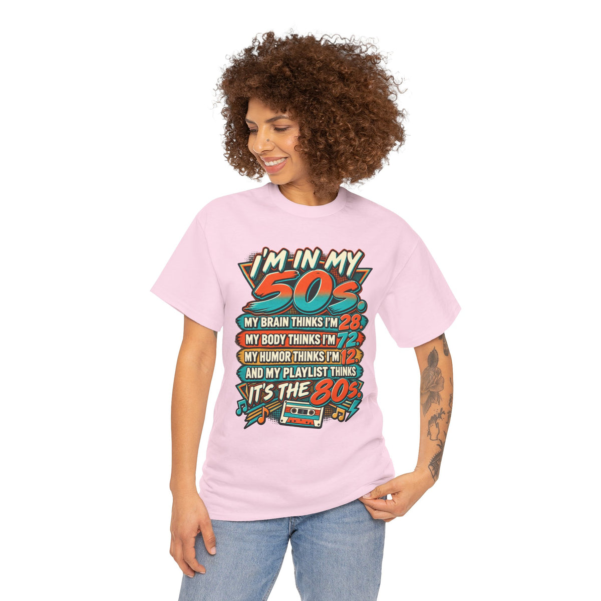 Retro 50s Birthday T‑Shirt — "I'm in My 50s" 80s Playlist Cassette Tee
