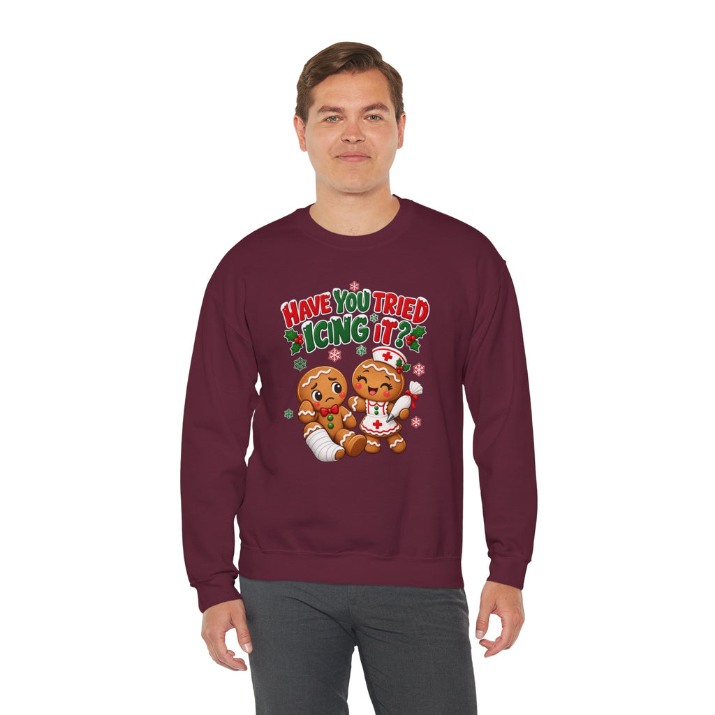 Have You Tried Icing It? Gingerbread Couple Christmas Sweatshirt