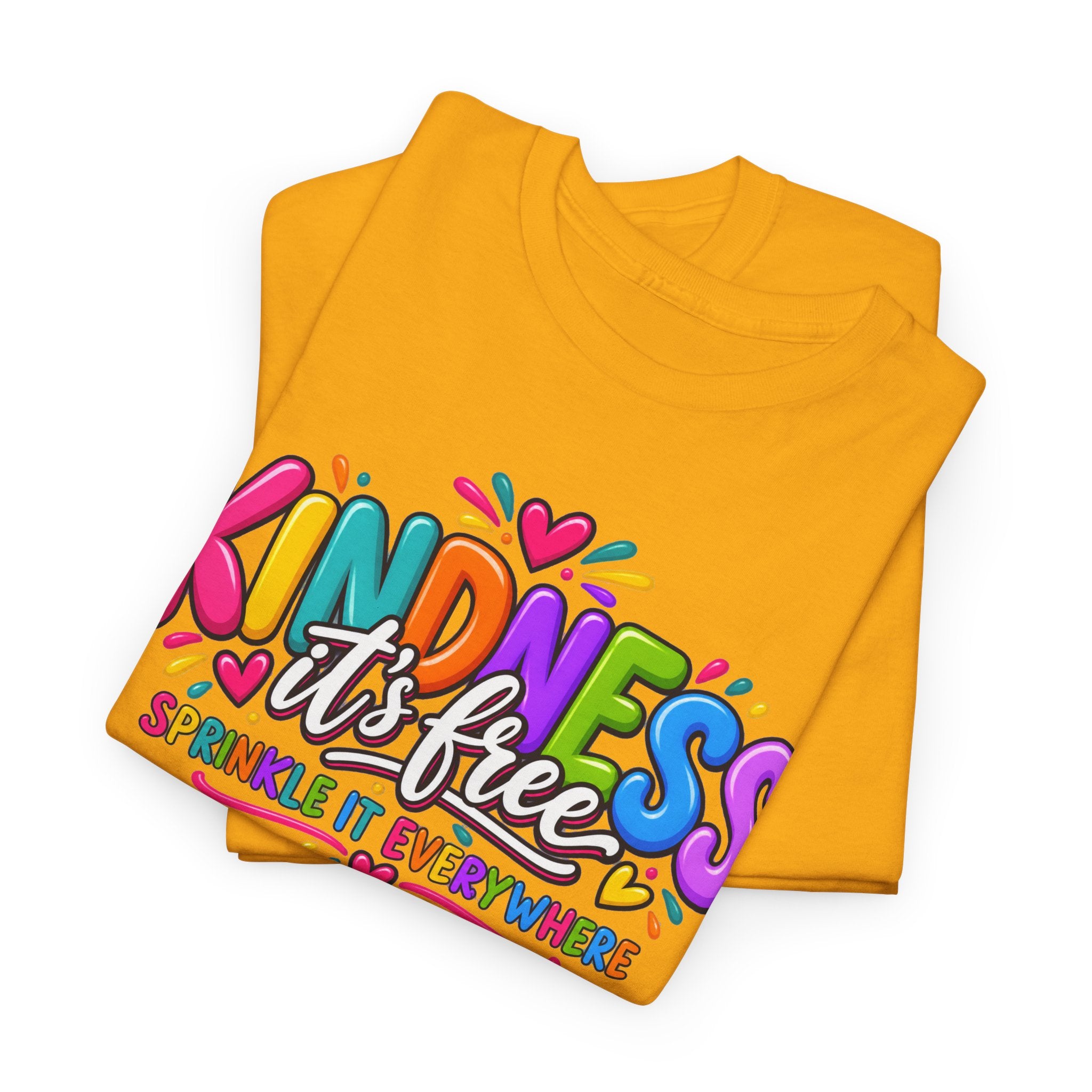 Kindness Is Free Rainbow Tee — Cute Positive Message T-Shirt