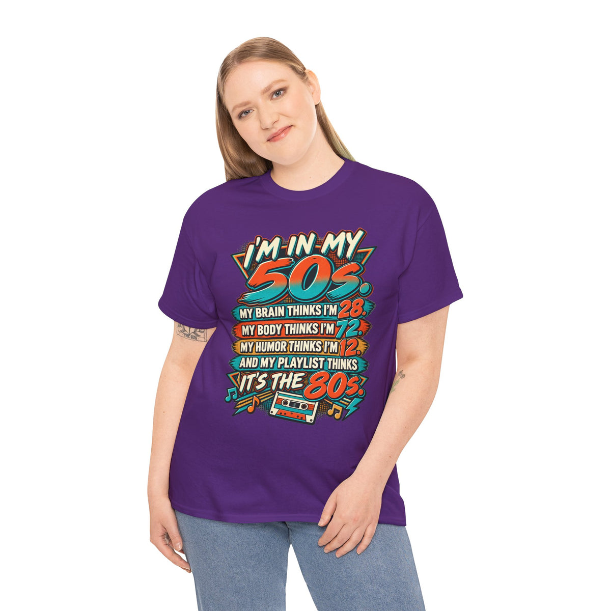 Retro 50s Birthday T‑Shirt — "I'm in My 50s" 80s Playlist Cassette Tee