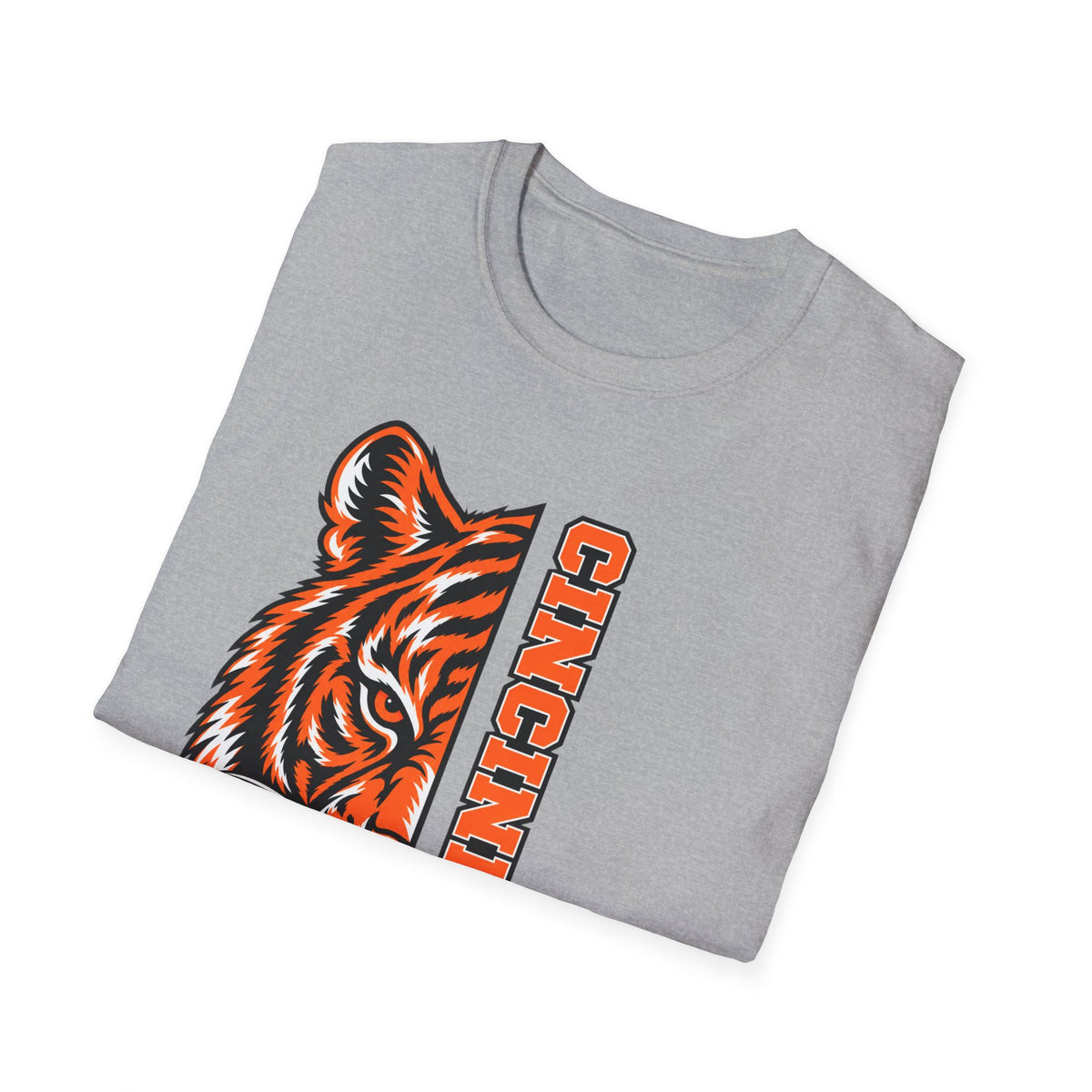 Cincinnati Tiger Head Vertical Graphic T-Shirt