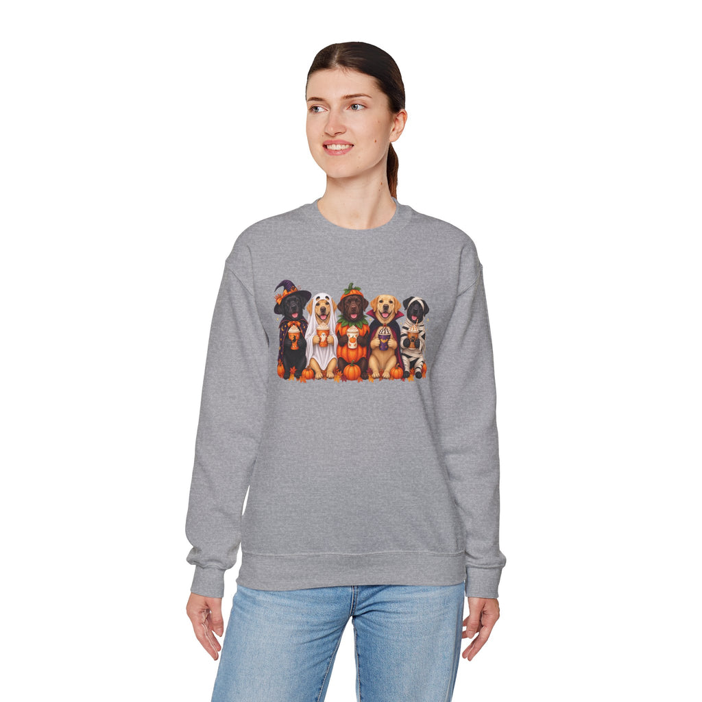 Halloween Dogs Crewneck Sweatshirt — Cute Puppies in Costumes Fall Pullover