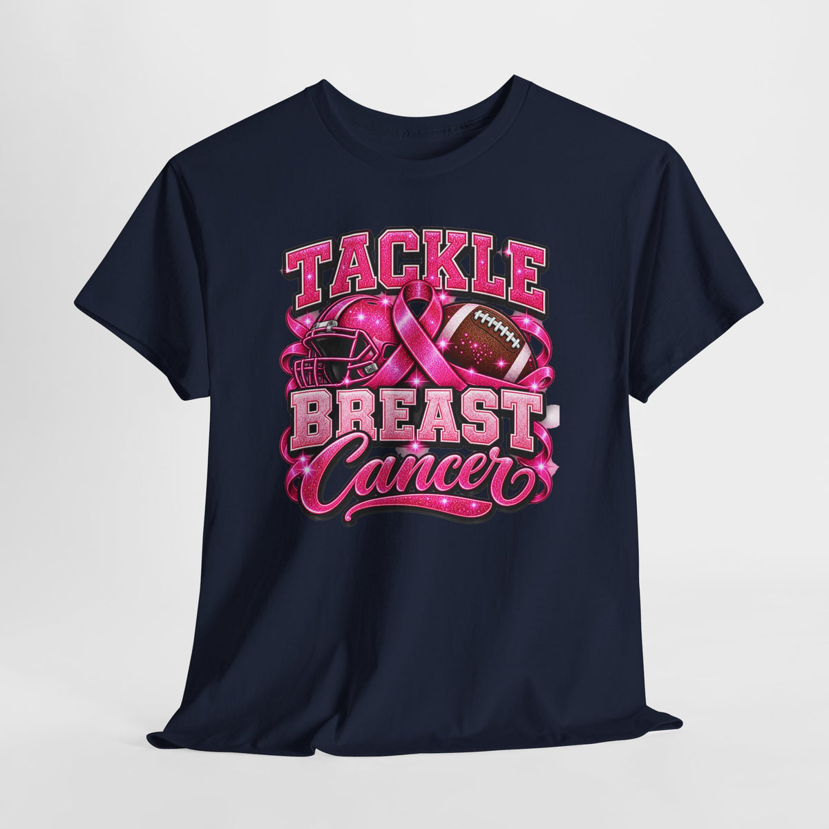 T-Shirt — "Tackle Breast Cancer" Pink Football Awareness Tee