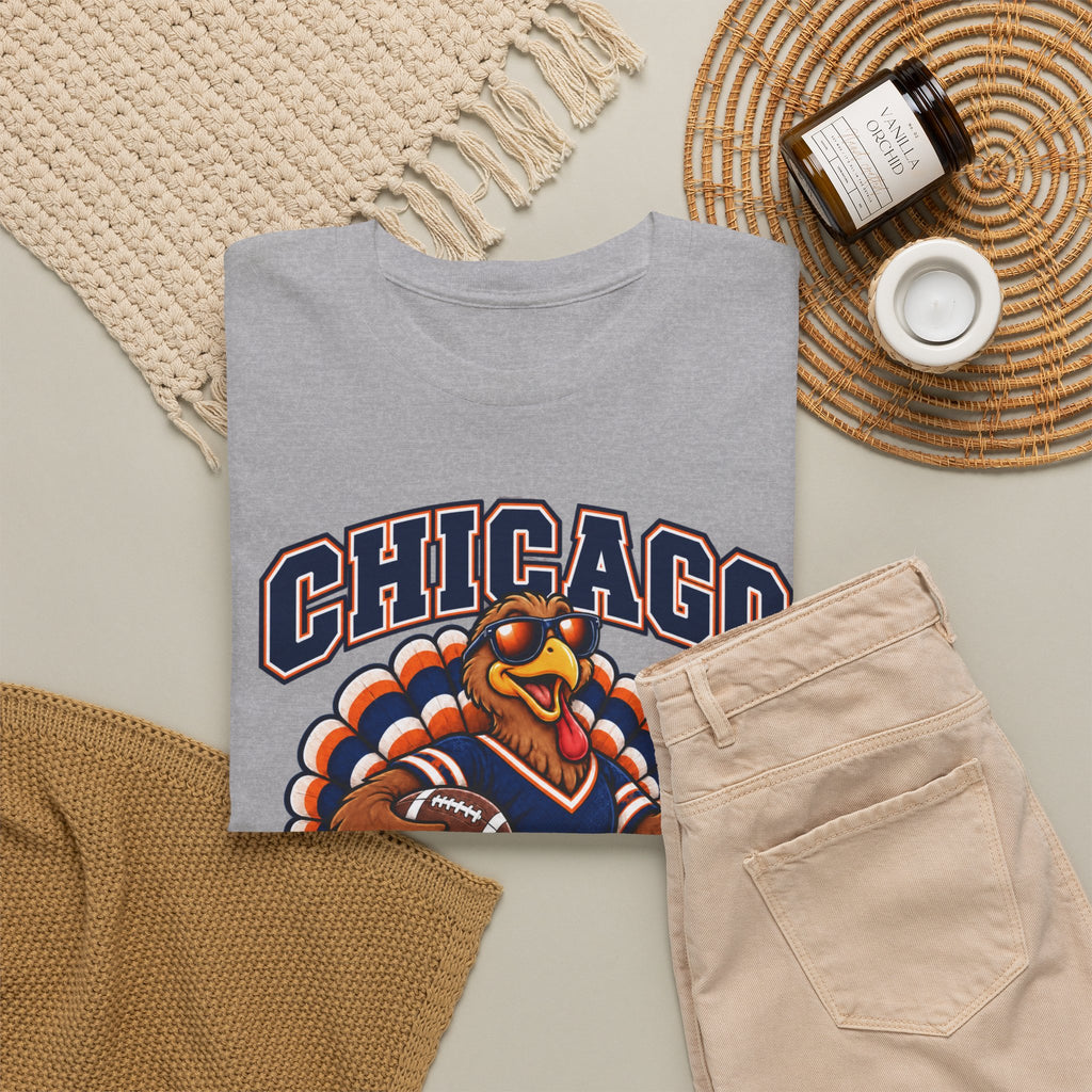 Chicago Thanksgiving Football T-Shirt — Turkey Mascot Game Day Tee