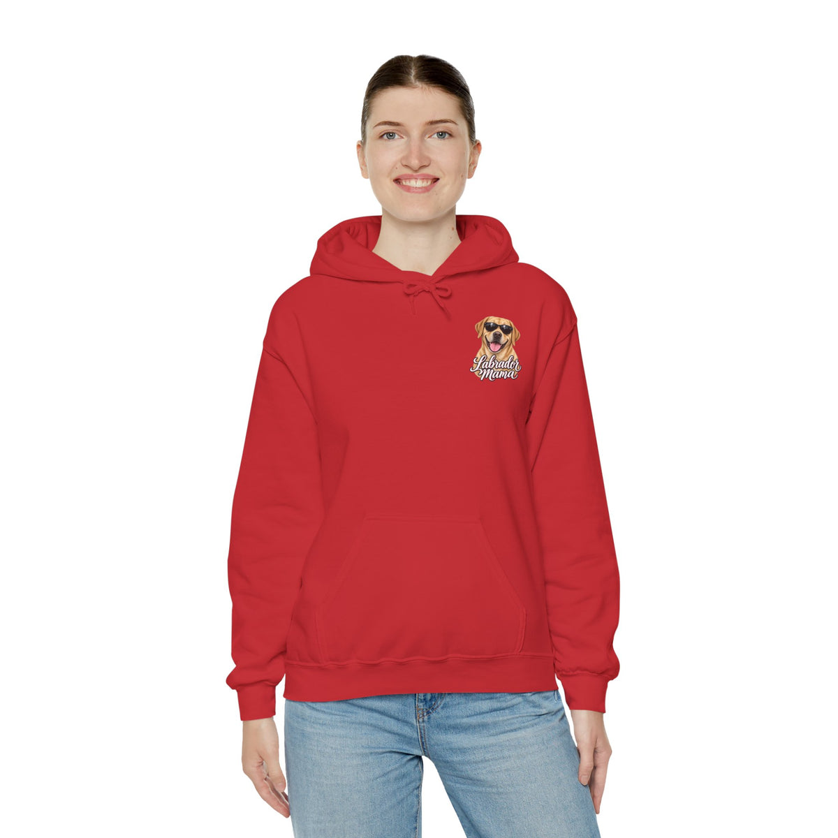 Labrador Mama Hoodie — Dog Mom Sweatshirt with Cute Sunglasses Lab Design