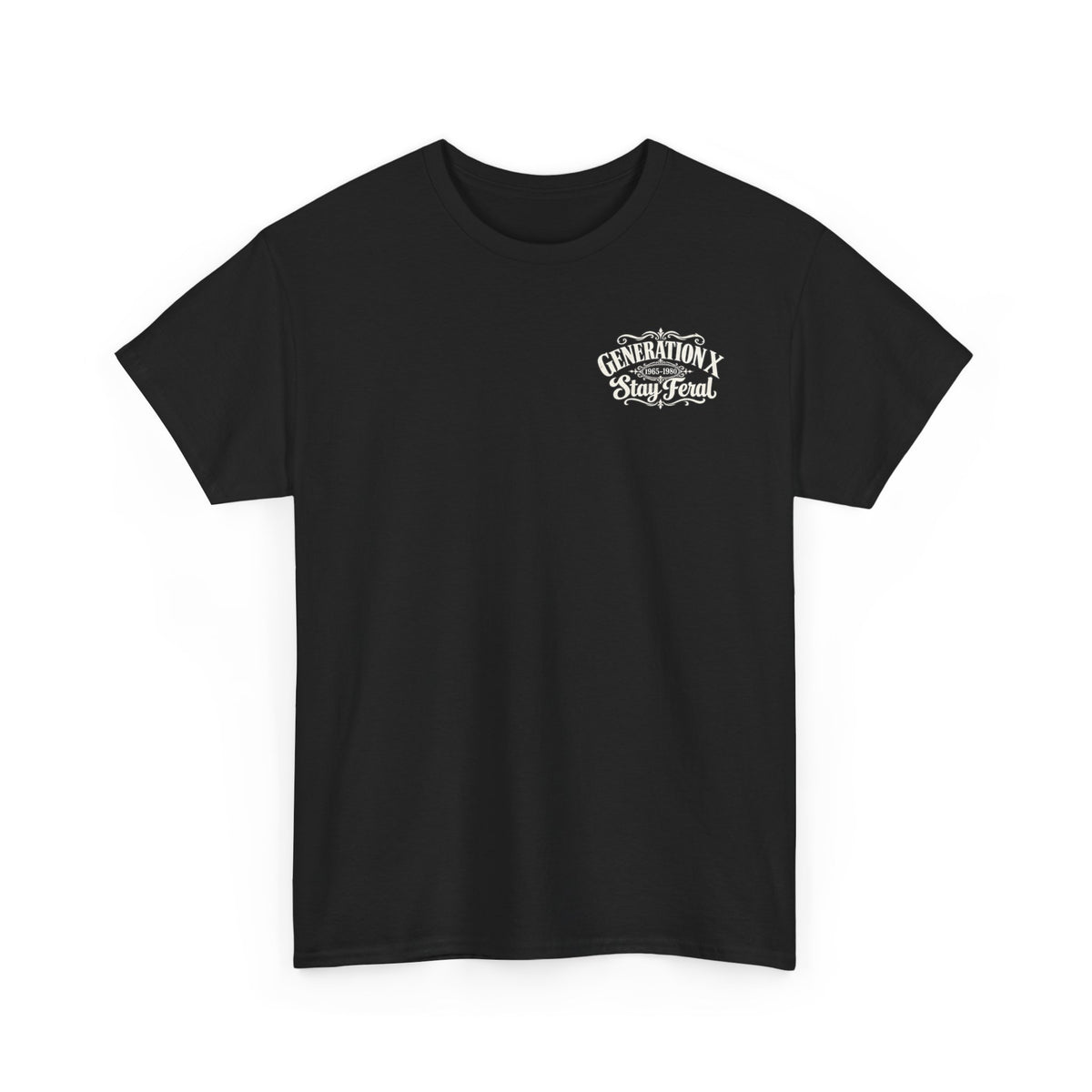 Generation X T‑Shirt — 'Stay Feral' Vintage Whiskey Label Tee (Born 1965–1980)