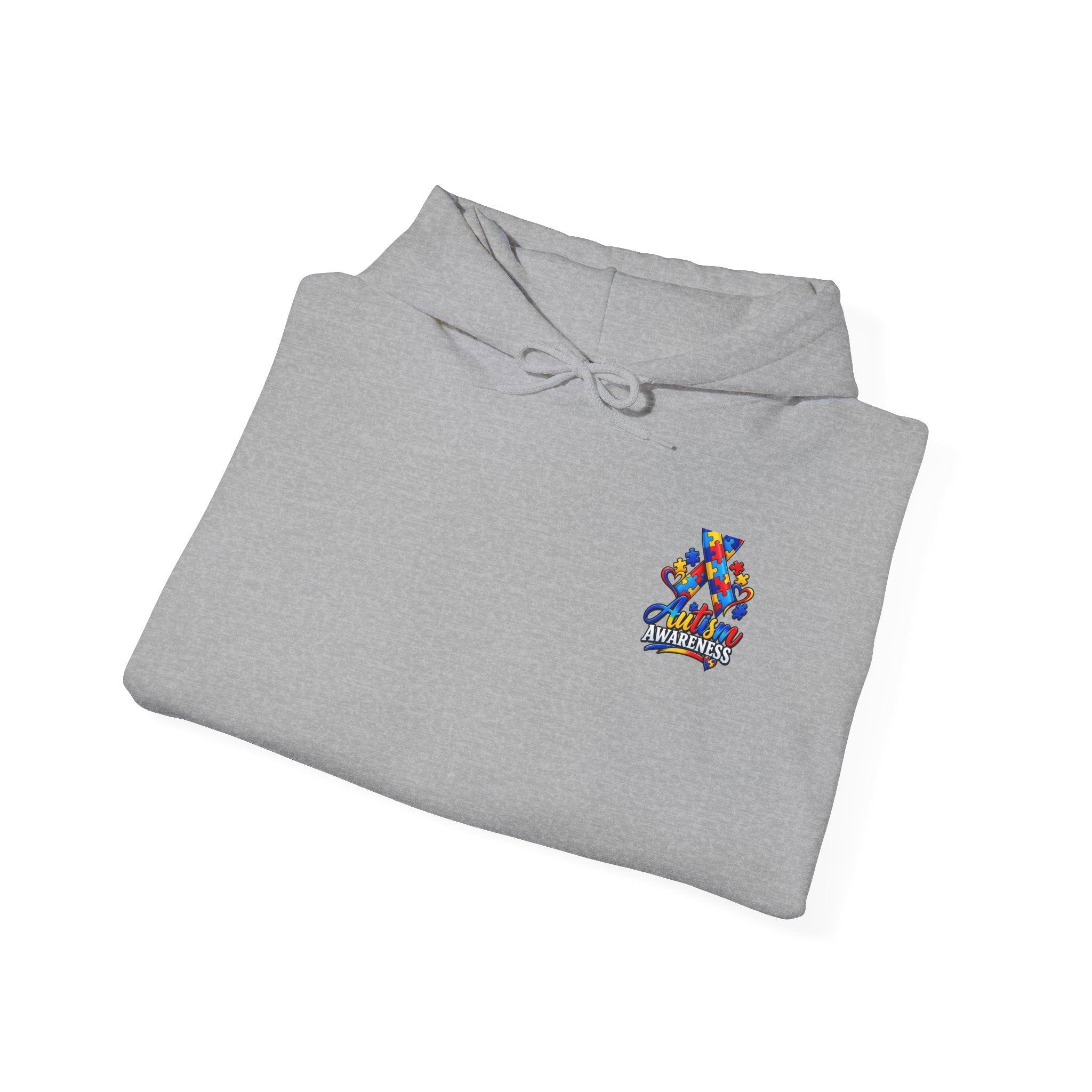 White Hoodie with Colorful 'Stand Tall' Floral Bear Chest Logo - Cozy Casual Pullover