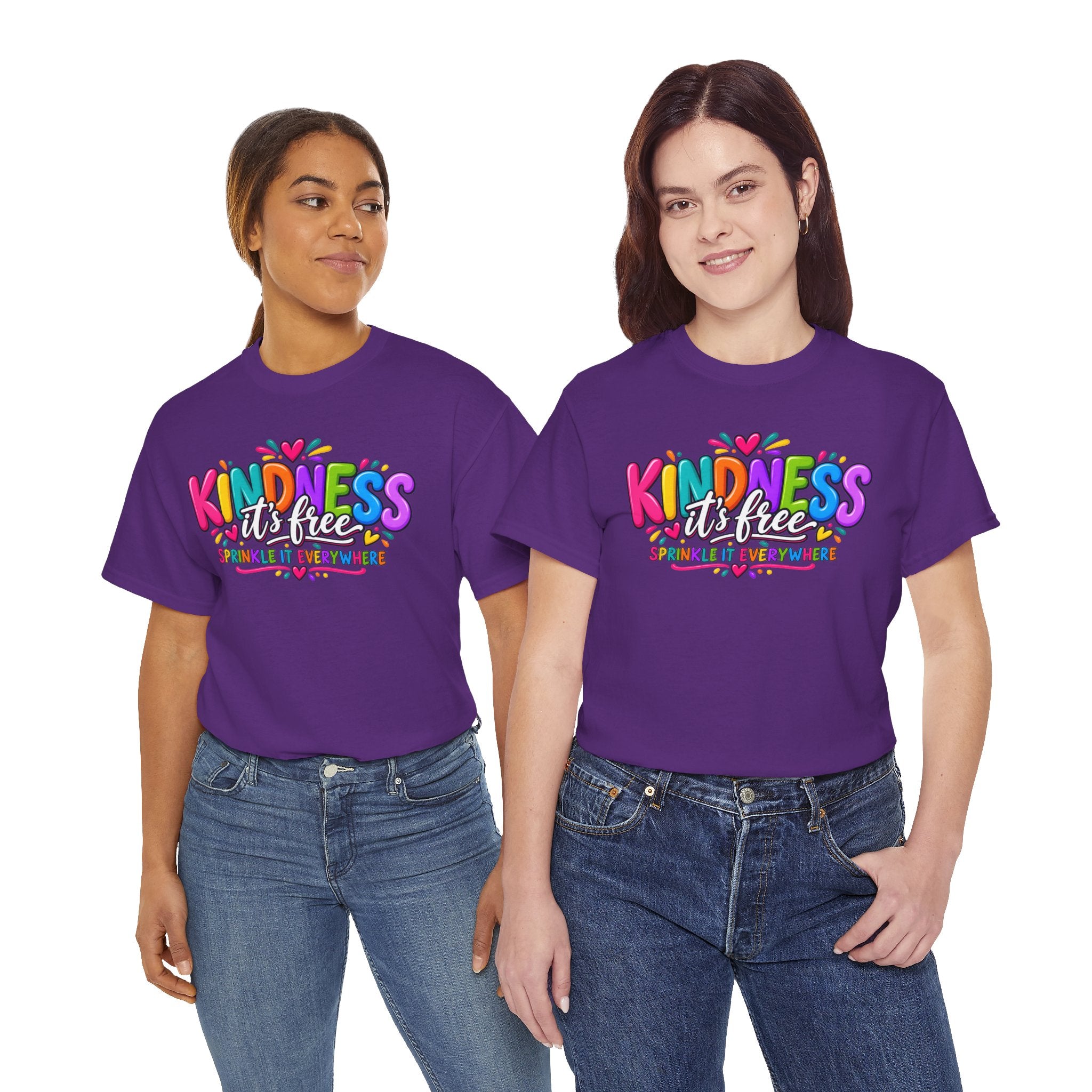 Kindness Is Free Rainbow Tee — Cute Positive Message T-Shirt
