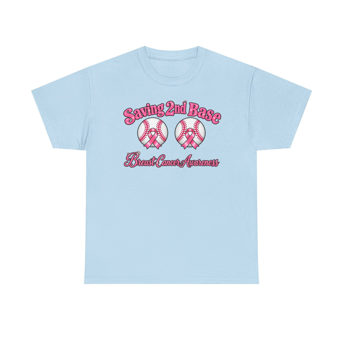 Saving 2nd Base Breast Cancer Awareness T-Shirt