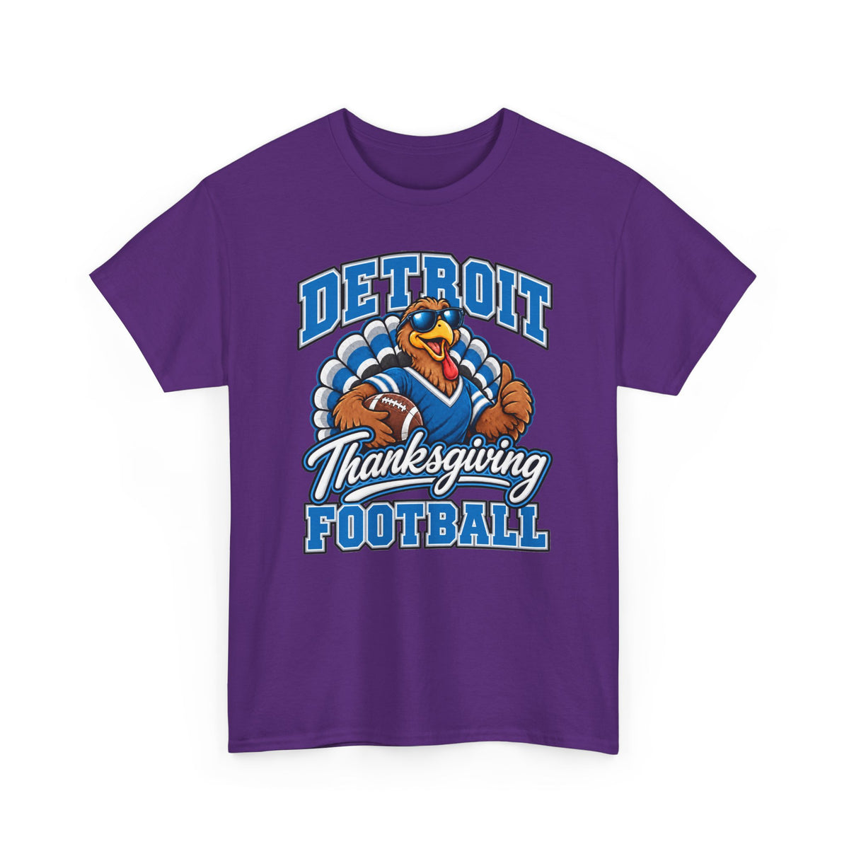 Detroit Thanksgiving Football Tee — Turkey Mascot Game Day Shirt