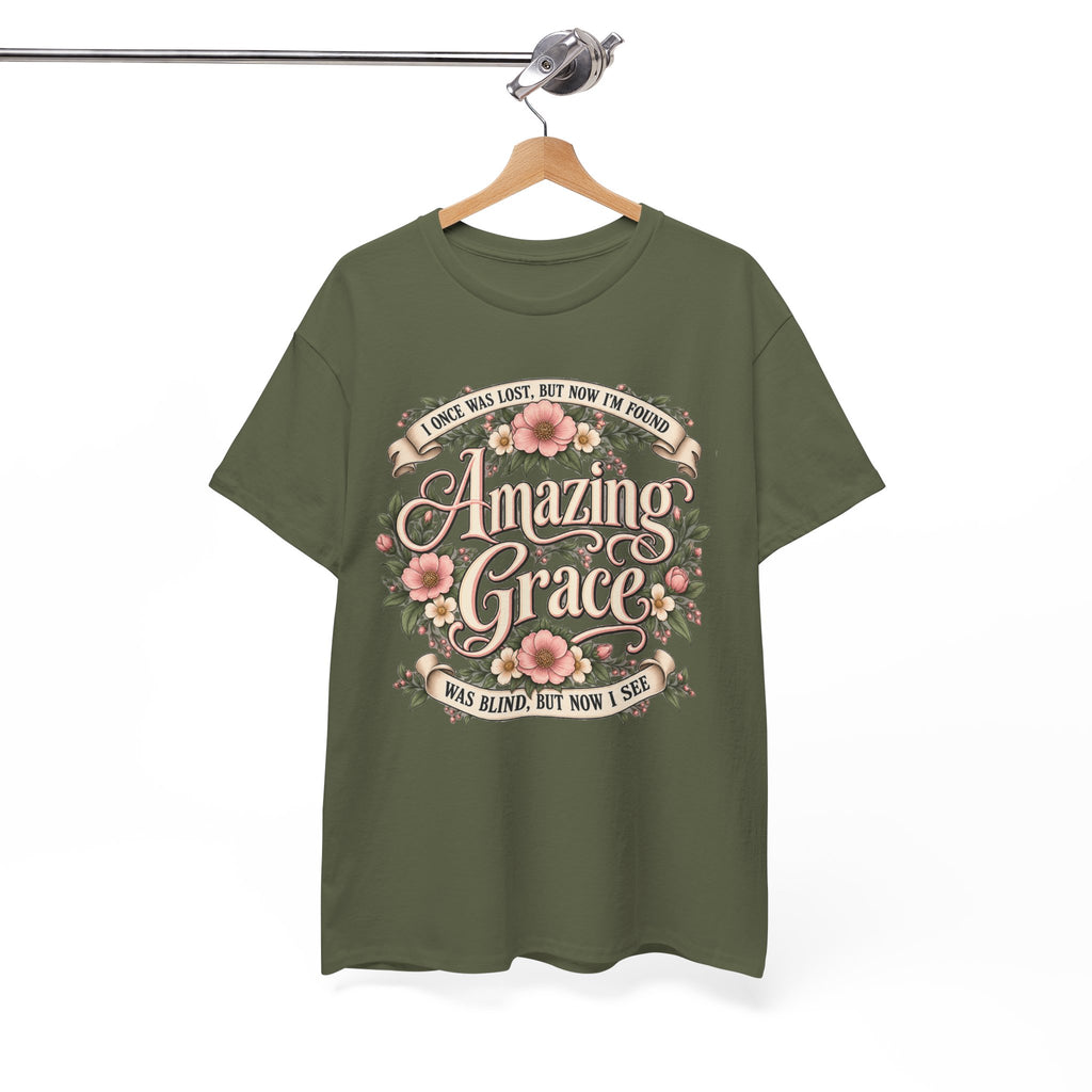 Amazing Grace Floral T-Shirt — Vintage Christian Faith Tee