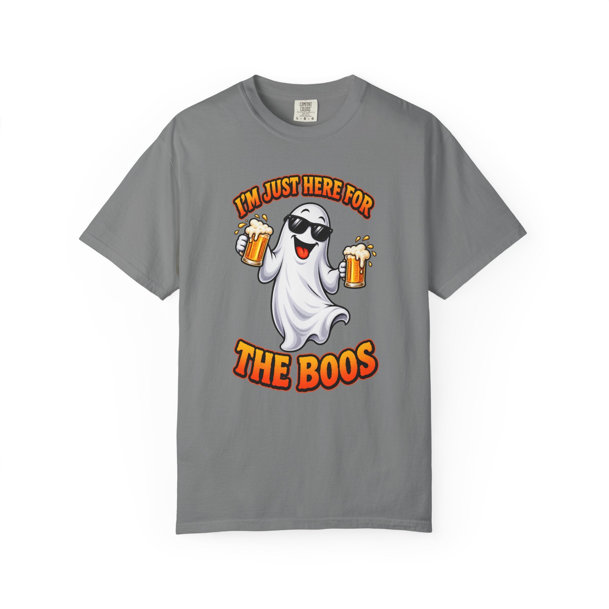 Halloween Beer Ghost T-Shirt - "I'm Just Here For The Boos" Party Tee
