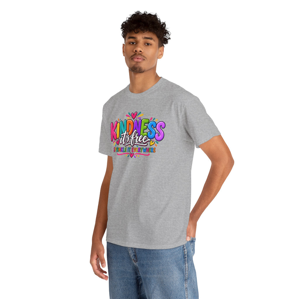 Kindness Is Free Rainbow Tee — Cute Positive Message T-Shirt