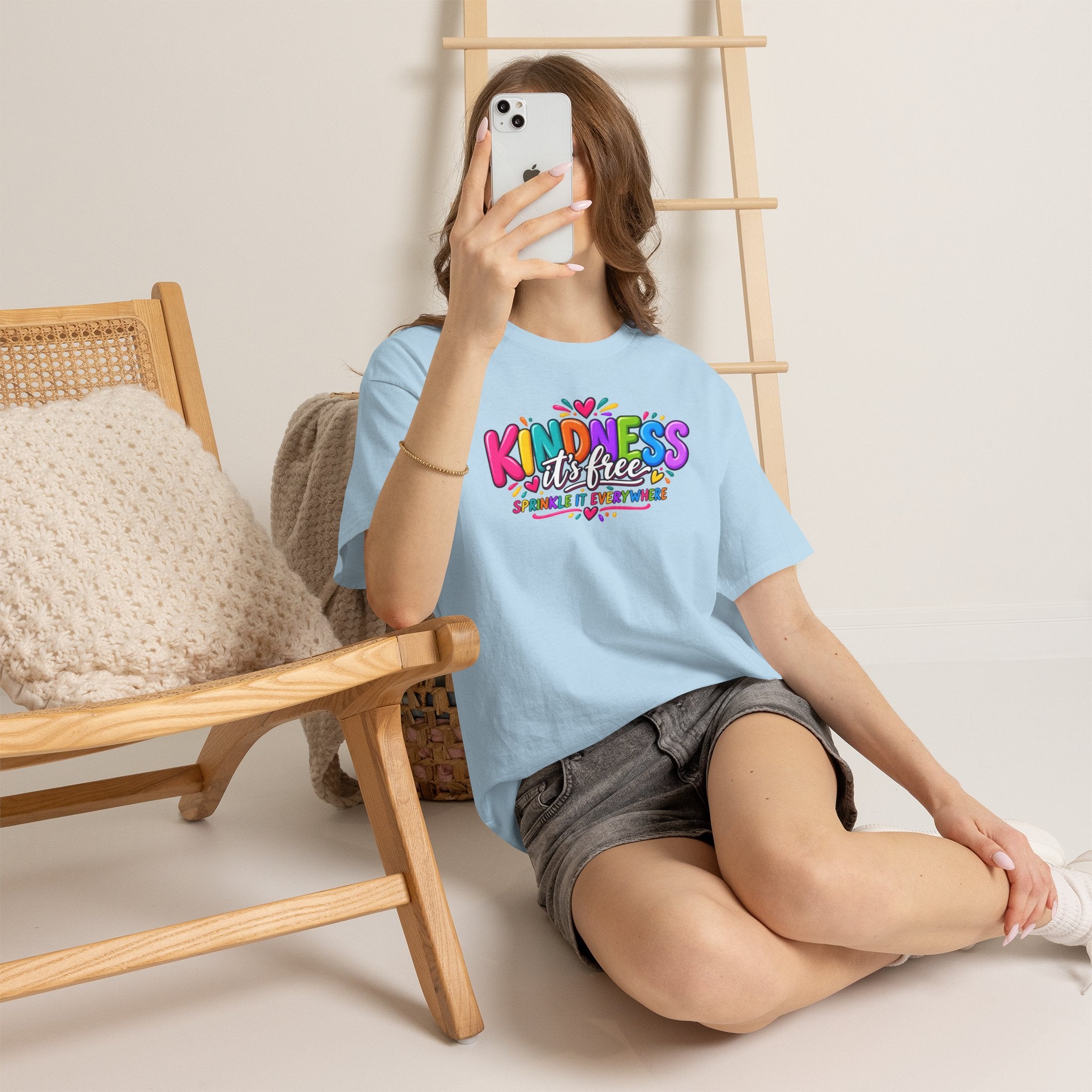 Kindness Is Free Rainbow Tee — Cute Positive Message T-Shirt