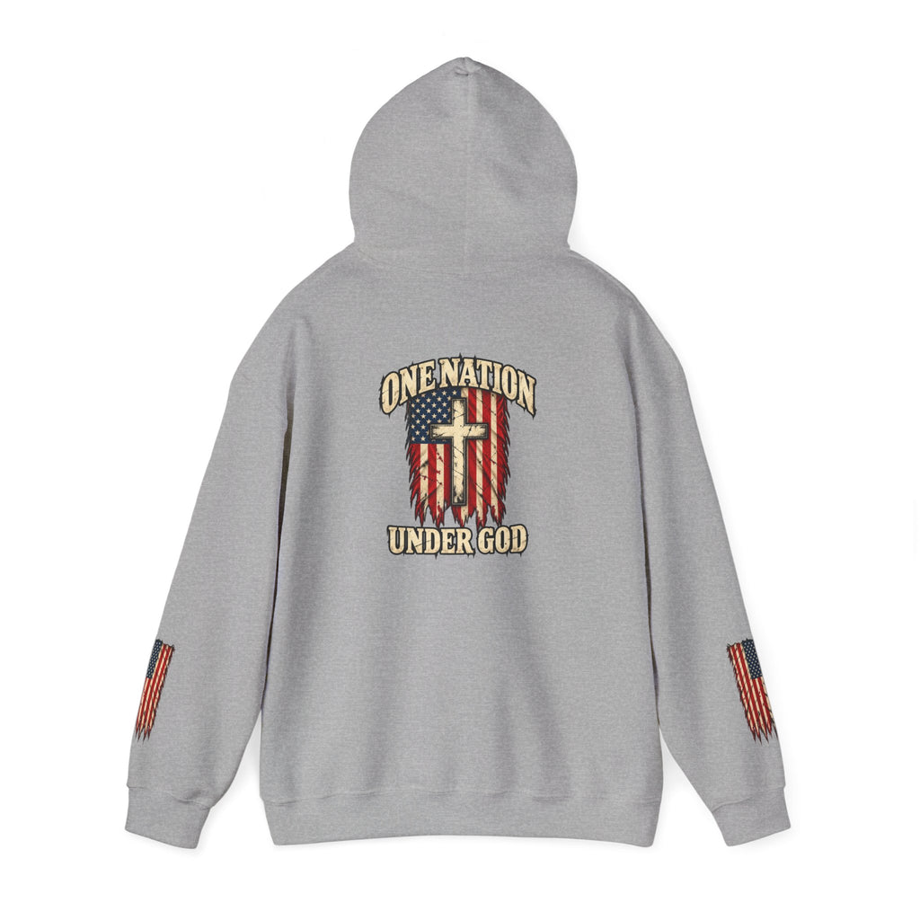 One Nation Under God Patriotic Cross Hoodie