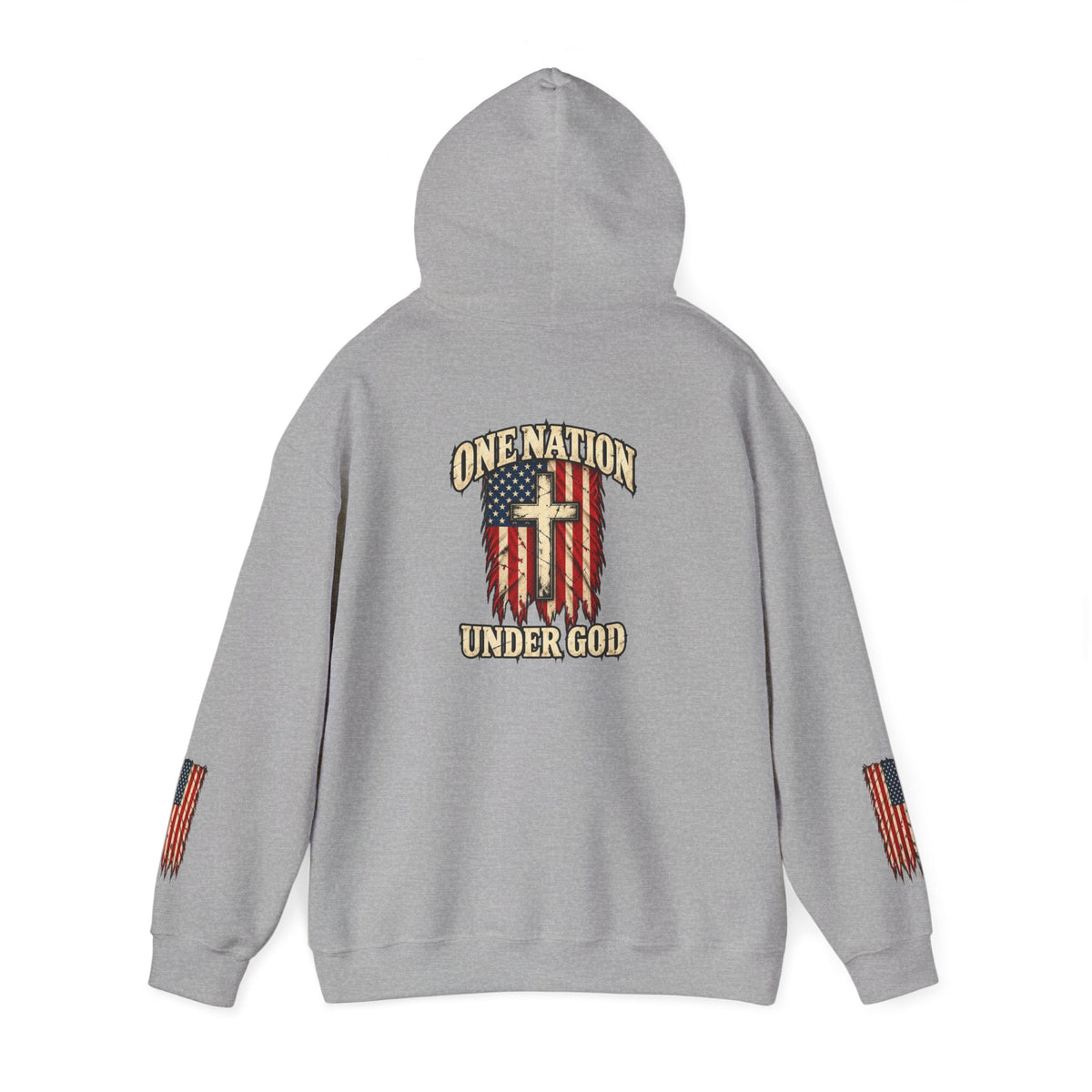 One Nation Under God Patriotic Cross Hoodie