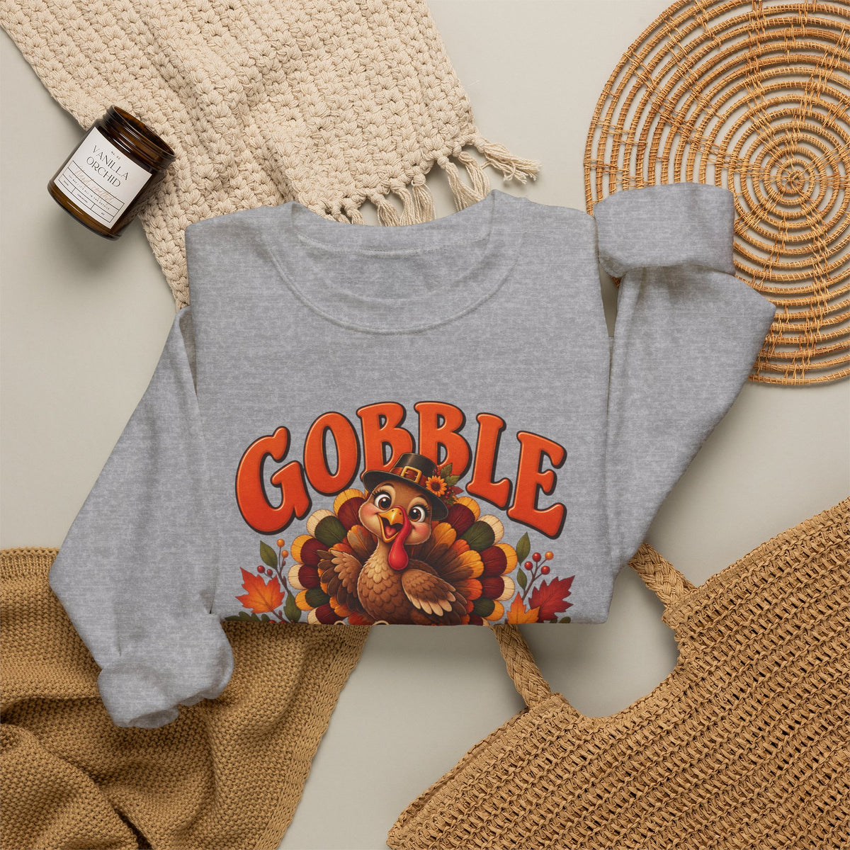 Thanksgiving Turkey 'Gobble Till You Wobble' Crewneck Sweatshirt