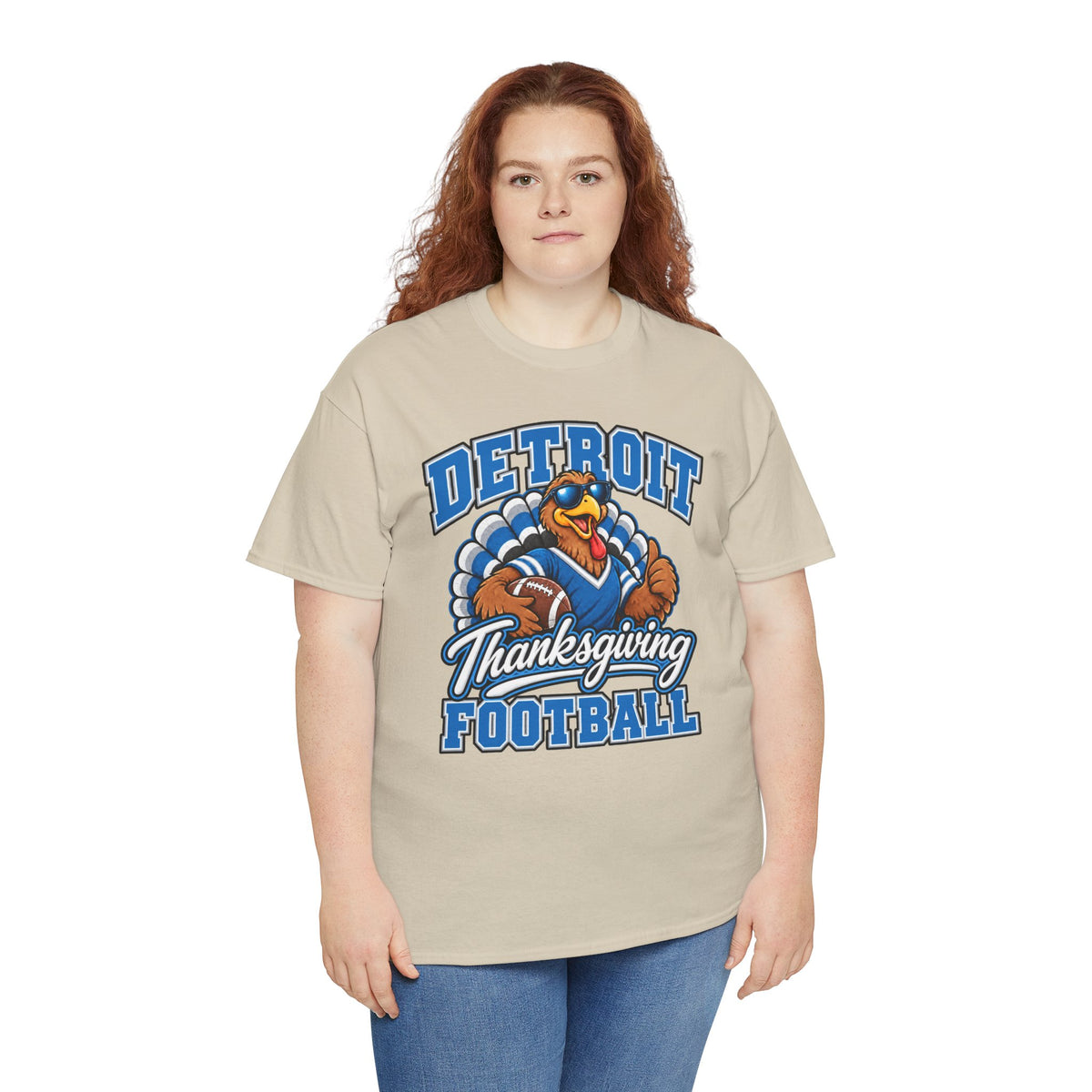 Detroit Thanksgiving Football Tee — Turkey Mascot Game Day Shirt