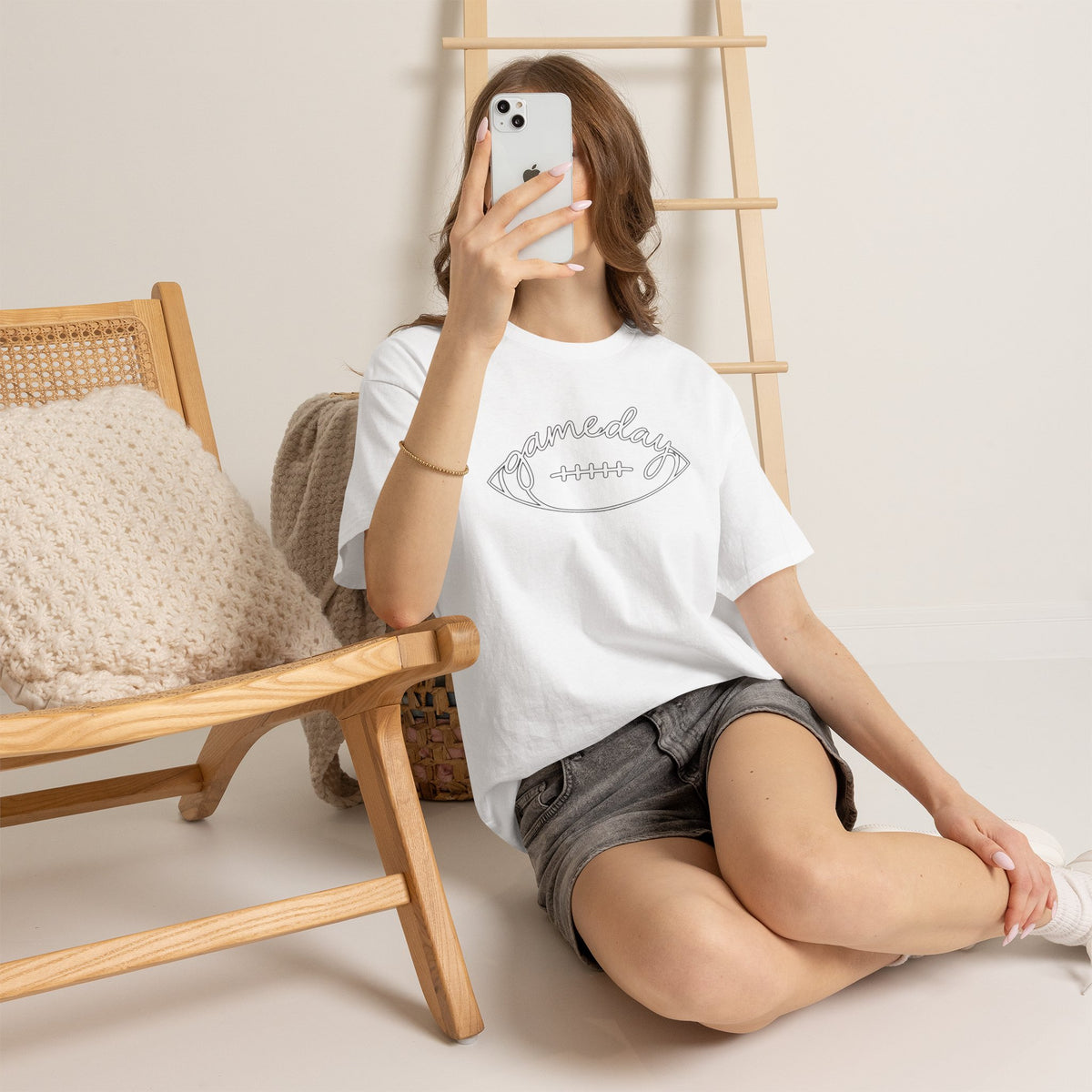 Gameday Football Tee — 'gameday' Script Football Graphic T-Shirt