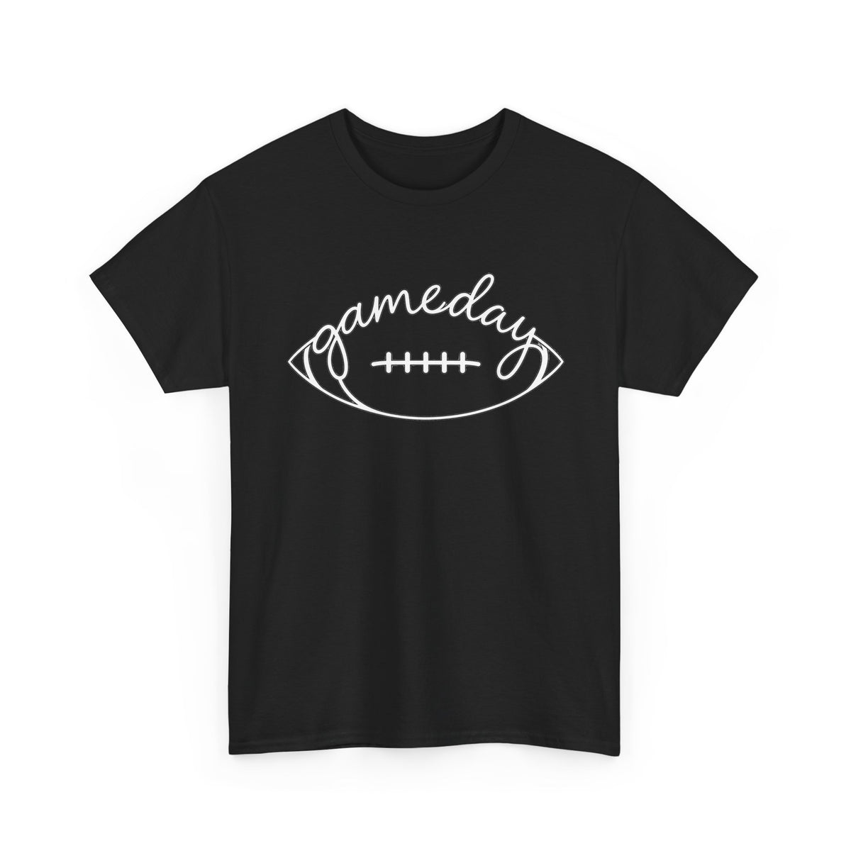Gameday Football Tee — 'gameday' Script Football Graphic T-Shirt