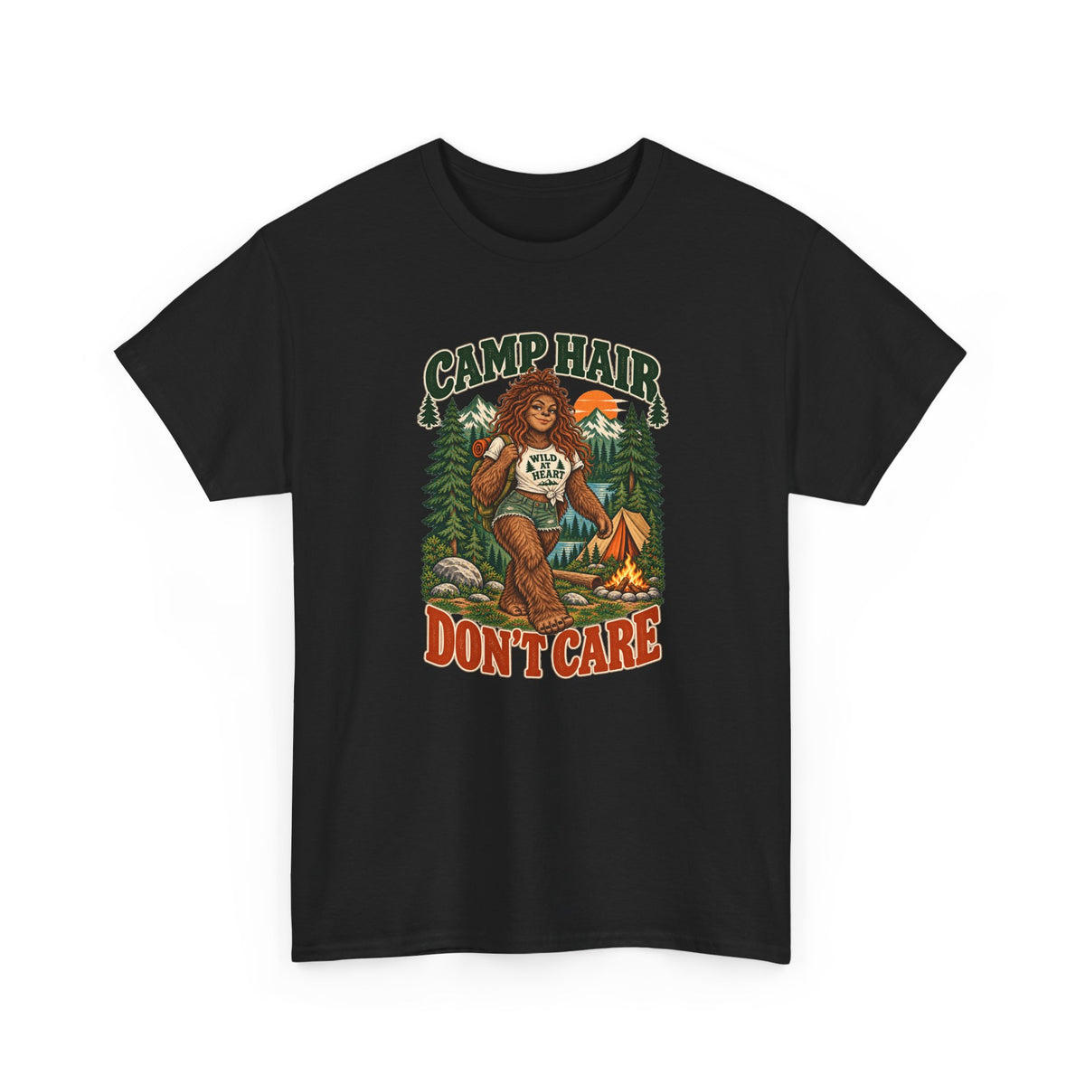 Camp Hair Don't Care T-Shirt — Retro Camping Graphic Tee