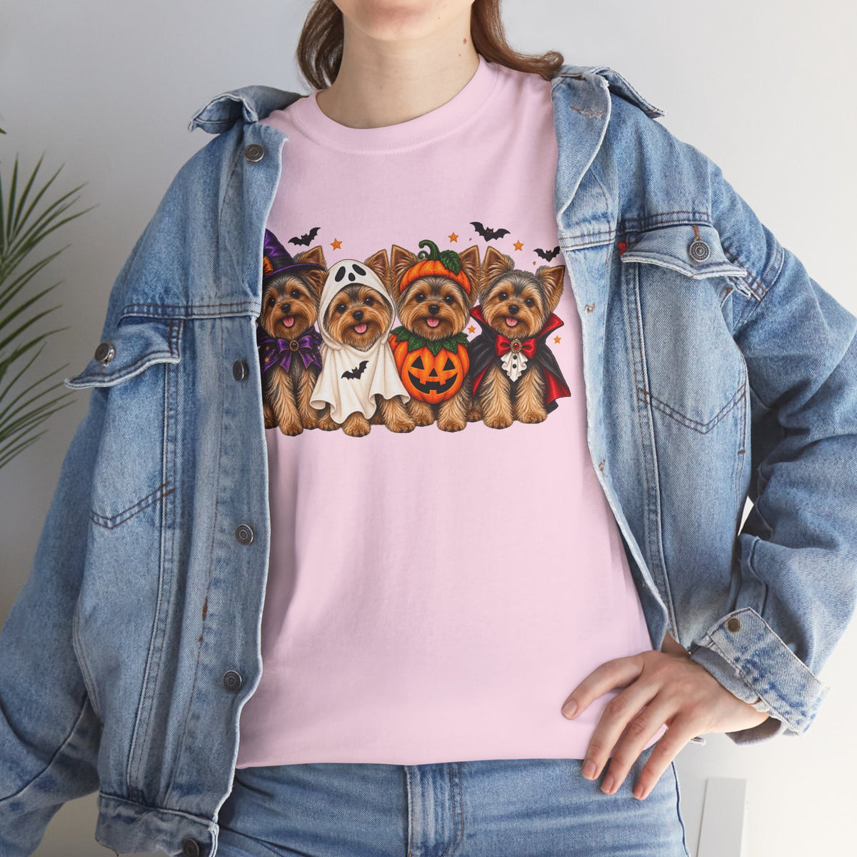 Halloween Yorkie T-Shirt — Cute Yorkies in Costumes (Pumpkin, Ghost, Witch, Vampire)