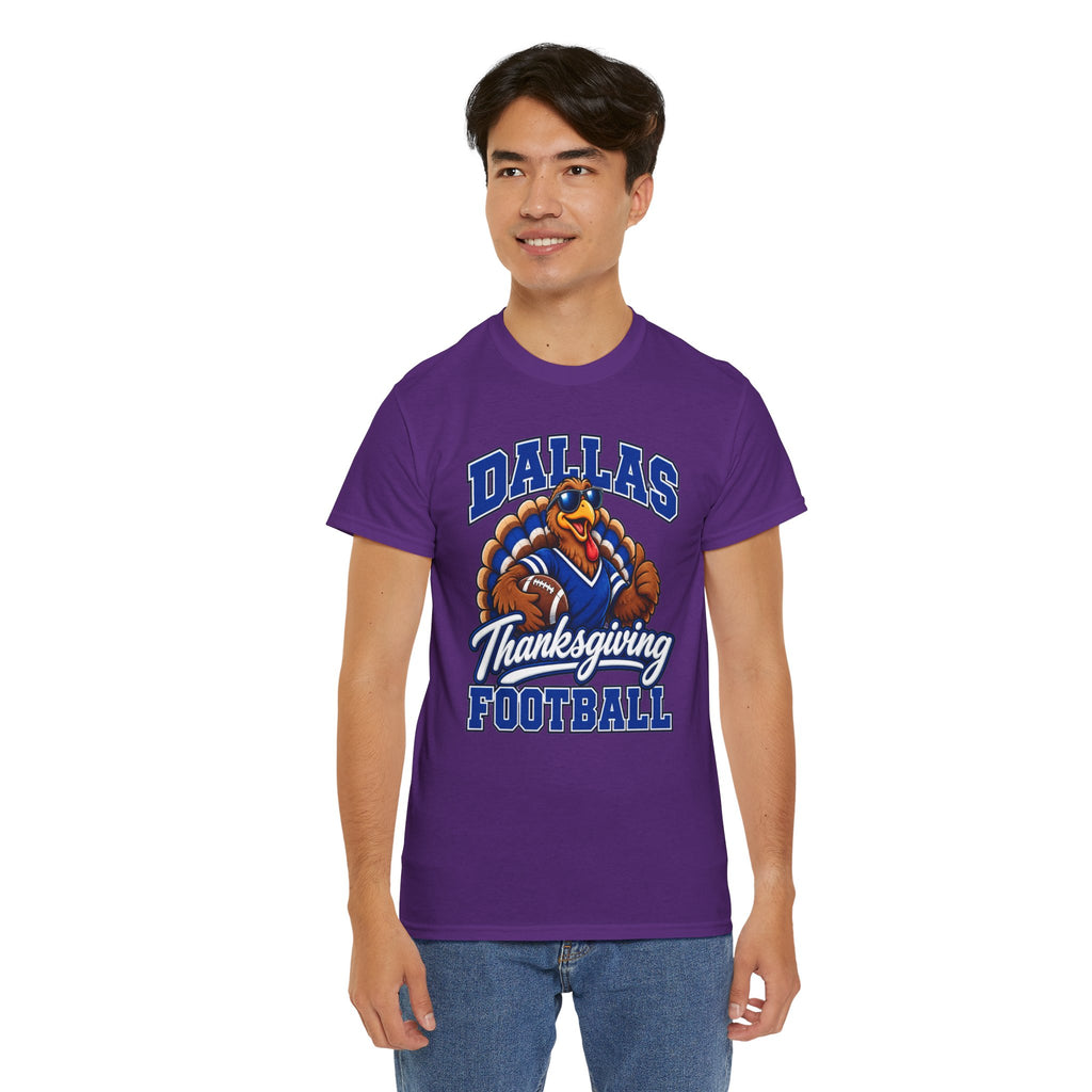 Dallas Thanksgiving Football T-Shirt — Turkey Mascot Game Day Tee