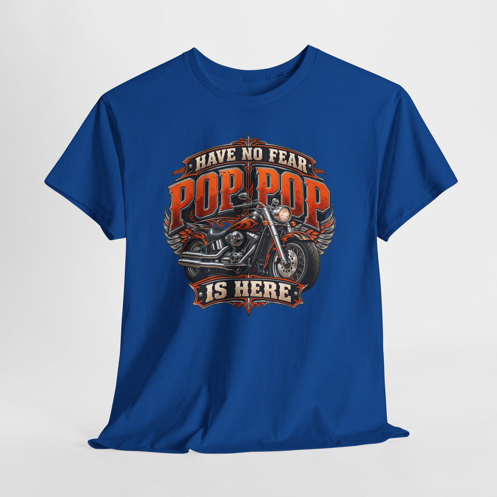 Pop Pop Is Here Motorcycle Dad T-Shirt