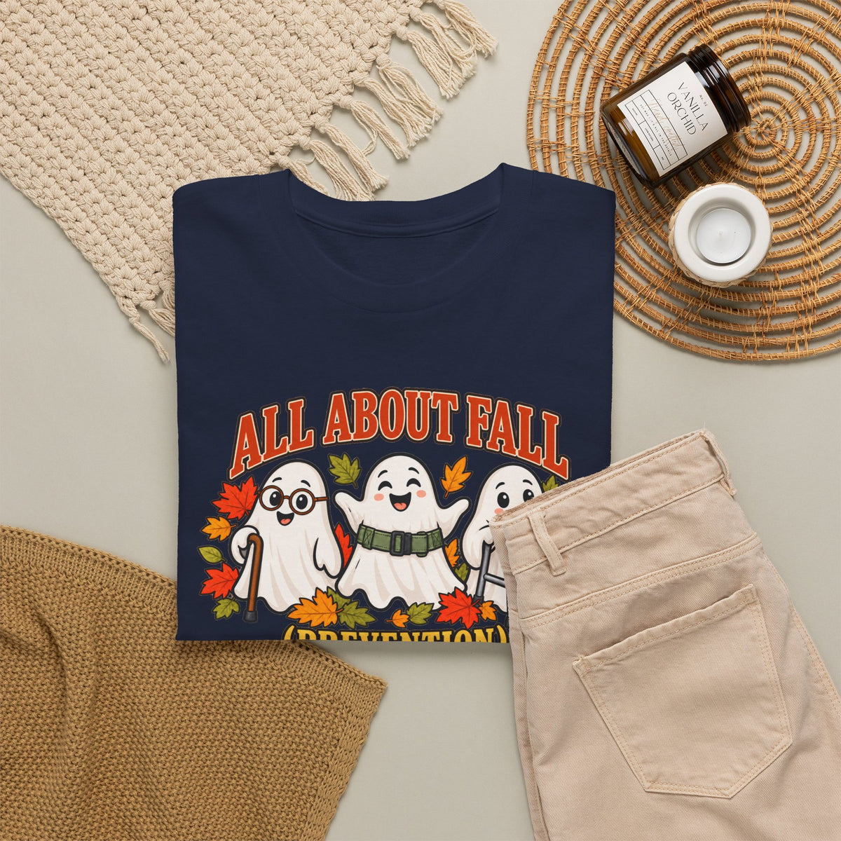 All About Fall (Prevention) Ghost Tee — Cute Halloween Autumn T-Shirt