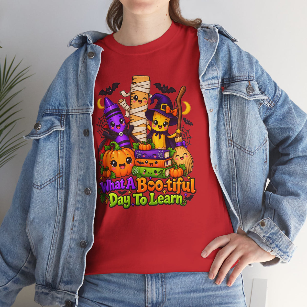 Halloween Teacher Tee — "What A Boo-tiful Day To Learn" Kids' Classroom Shirt