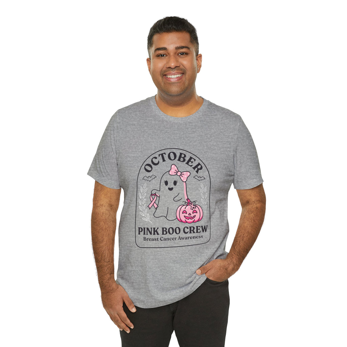 October Pink Boo Crew Tee — Breast Cancer Awareness Ghost T-Shirt