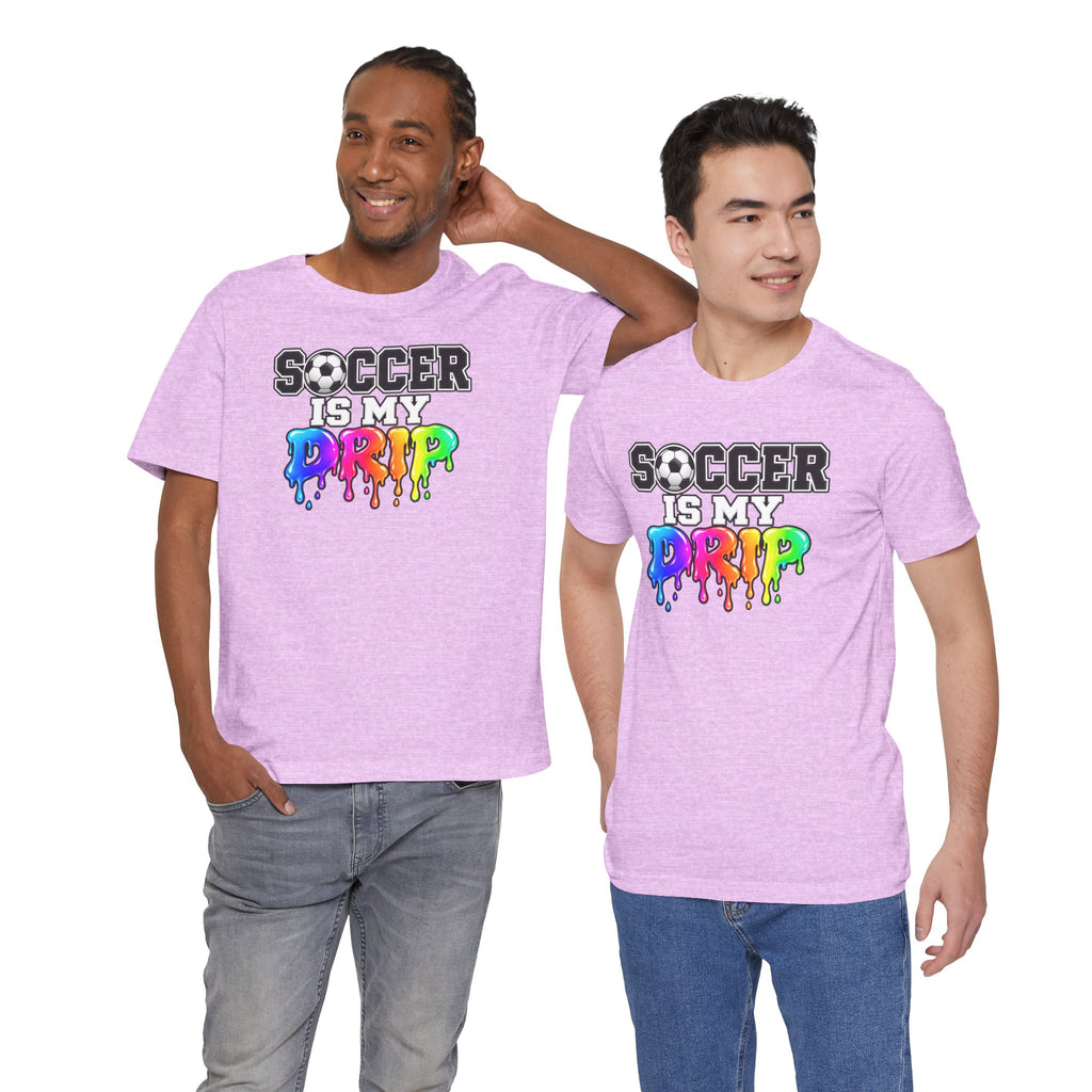 Soccer Is My Drip T-Shirt — Colorful Rainbow Drip Soccer Tee for Players & Fans