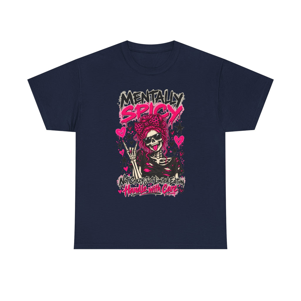 Mentally Spicy Skeleton Graphic T-Shirt