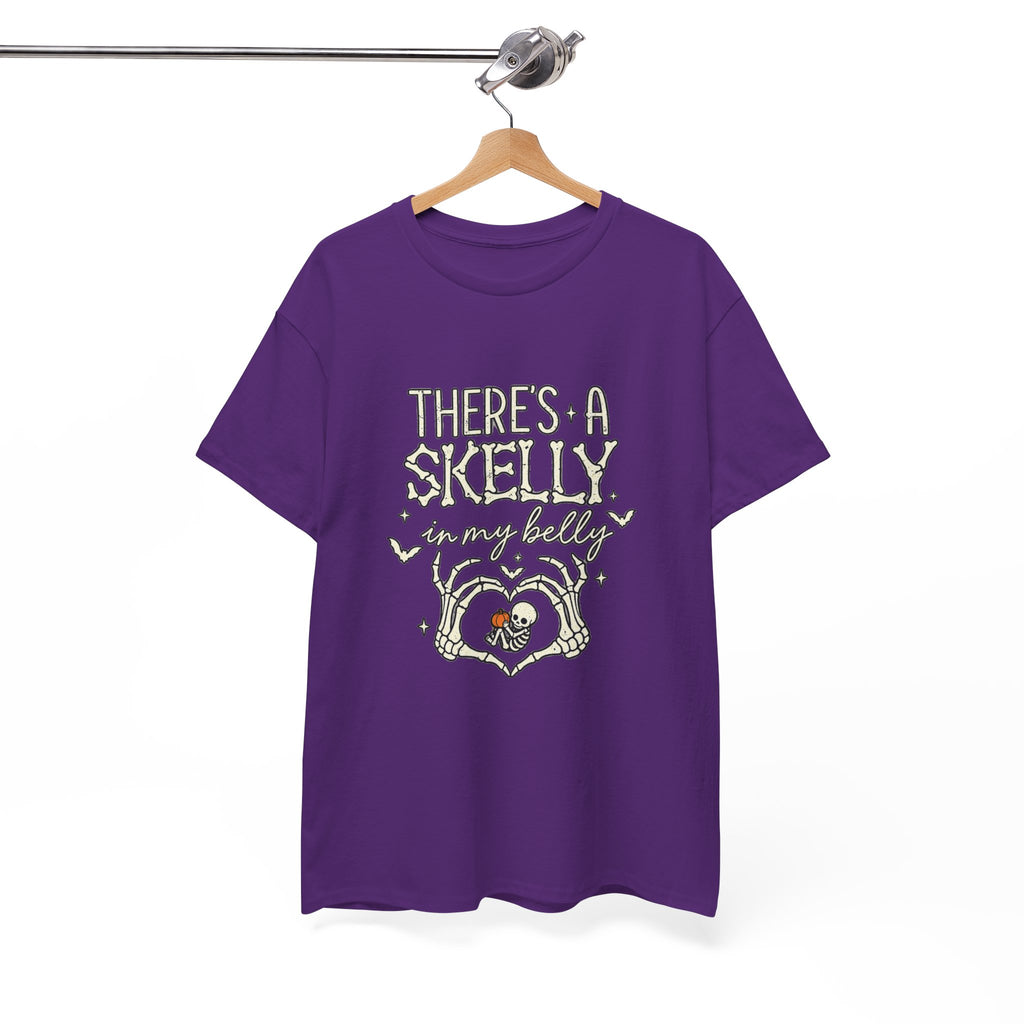 Skeleton Heart T‑Shirt — "There's a Skelly in My Belly" Cute Halloween Tee